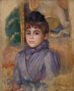 Portret van een jonge vrouw door Pierre Auguste Renoir