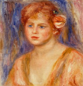 Portret van een jong meisje door Pierre Auguste Renoir