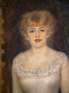 Portret van de Actrice Jeanne Samary (detail) door Pierre Auguste Renoir