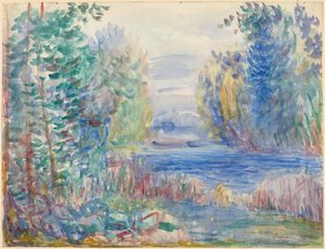 Rivierlandschap, 1890 door Pierre Auguste Renoir