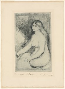 Zittende badende door Pierre Auguste Renoir