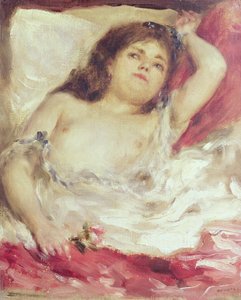 Halfnaakte vrouw in bed: De Roos, voor 1872