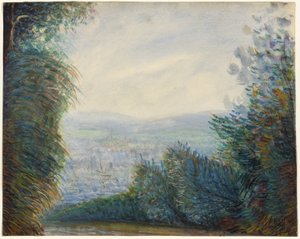 De Auvers-vallei aan de Oise-rivier door Pierre Auguste Renoir