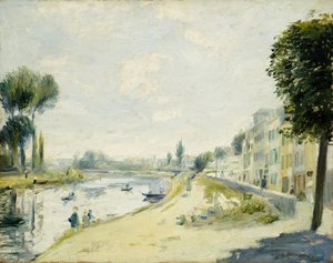 De oevers van de Seine bij Bougival, ca. 1875 door Pierre Auguste Renoir