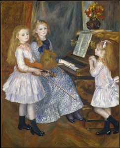 De Dochters van Catulle Mendes aan de piano door Pierre Auguste Renoir