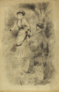 De afdaling van de top: Jean Martin stabiliseert Hélène, de dochter van de bankier, 1881 door Pierre Auguste Renoir