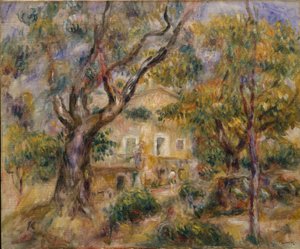 De boerderij bij Les Collettes, Cagnes, 1908-14 door Pierre Auguste Renoir