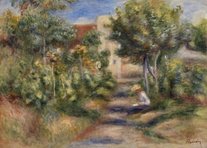 De tuin van de schilder, Cagnes, c.1908 door Pierre Auguste Renoir