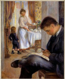 Het ontbijt in Berneval Schilderij door Pierre Auguste Renoir (1841-1919) 1898 Privécollectie door Pierre Auguste Renoir