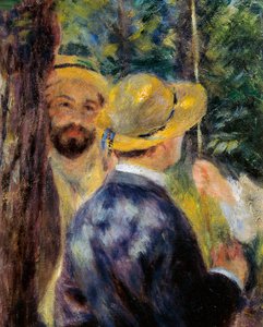 De schommel (detail). Portret van Norbert Goeneutte, Franse schilder (1854-1894) door Pierre Auguste Renoir