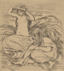 Twee baders, 1895 door Pierre Auguste Renoir