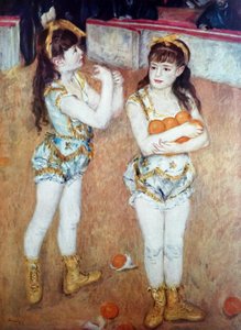 Twee kleine circusmeisjes door Pierre Auguste Renoir