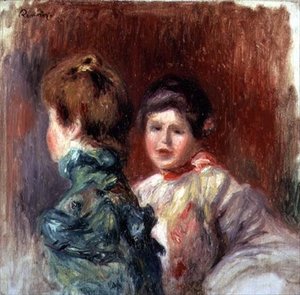 Twee vrouwenhoofden door Pierre Auguste Renoir