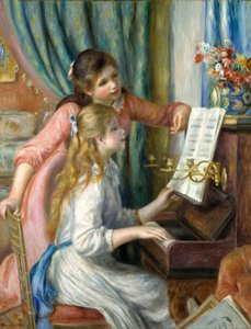 Twee jonge meisjes aan de piano, 1892