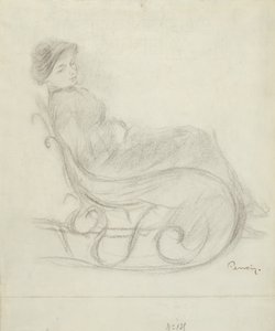 Zittende Vrouw in een Stoel (recto); Vrouw in een Stoel, Gezien van Achteren (verso) door Pierre Auguste Renoir