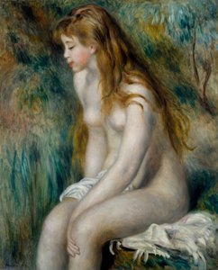 Badend Meisje door Pierre Auguste Renoir