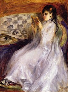 Jonge Vrouw Lezend, ca. 1873 door Pierre Auguste Renoir