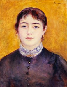 Jonge vrouw in blauw, 1879 door Pierre Auguste Renoir