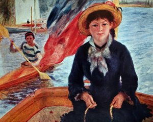 Jonge vrouw in een boot (Lise Trehot)