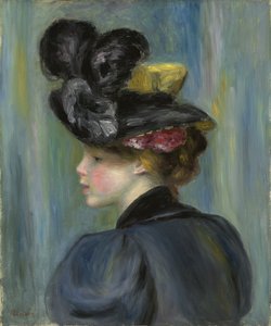 Jonge vrouw met zwarte hoed; Jeune femme au chapeau noir, 1895