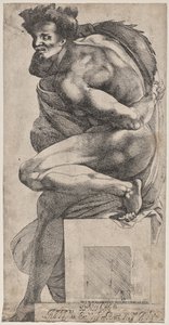 Ignudo (naar Michelangelo) door Pierre Biard the Younger