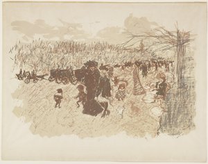 Avenue in het Bois de Boulogne, c. 1898 door Pierre Bonnard