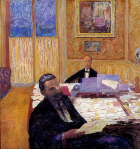Broers Bernheim -Jeune, kunsthandelaren en uitgevers Josse Bernheim Jeune (1870-1941) op de voorgrond en Gaston Bernheim-Jeune (1870-1953) - 1920 door Pierre Bonnard