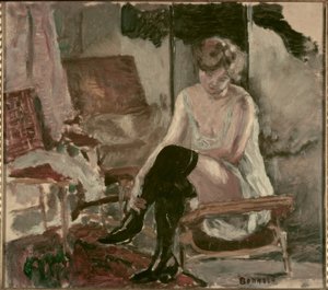 Studie van een jonge vrouw op haar chaise longue door Pierre Bonnard