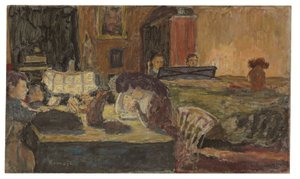 Avond in de Salon door Pierre Bonnard
