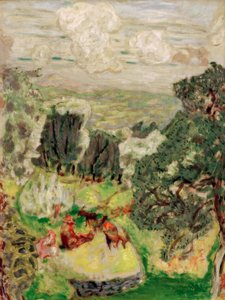 De olijfgaard; Landschap met geiten door Pierre Bonnard