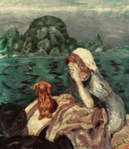 De boottocht in Vernon. Mevrouw Bonnard door Pierre Bonnard