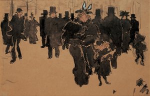 Le boulevard, c.1890 door Pierre Bonnard