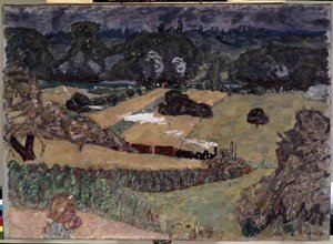 Landschap met goederentrein door Pierre Bonnard