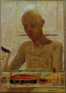 Portret van de kunstenaar in de spiegel van de toiletkamer (Zelfportret)
