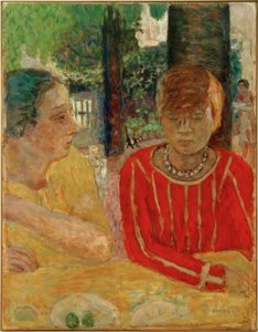 Reine Natanson en Marthe Bonnard in een rood korset