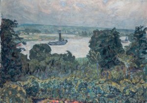 Sleepboot op de Seine door Pierre Bonnard