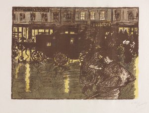 Straat in de avondregen