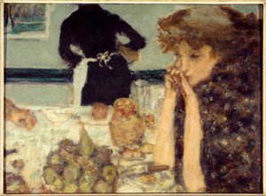 Het ontbijt van Misia Portret van Misia Sert, pianiste en muze van vele kunstenaars door Pierre Bonnard