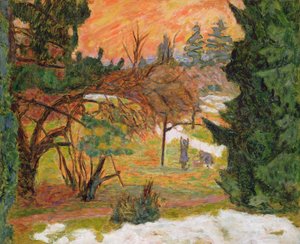 De waslijn in het park bij le Grand-Lemps, c.1917 door Pierre Bonnard