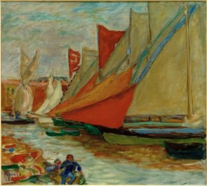 Zeilen te drogen / De zeilboten in Cannes door Pierre Bonnard