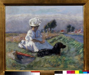 Vrouw met hond door Pierre Bonnard