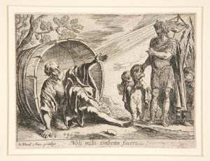Diogenes en Alexander de Grote
