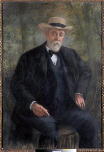 Portret van de voorzitter van de raad Henri Brisson (1835-1912) in zijn tuin in Montmorency door Pierre Carrier Belleuse