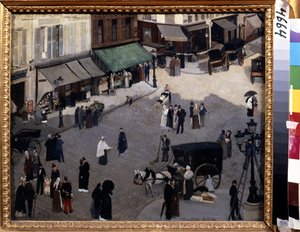 Het Place Pigalle in Parijs. Schilderij van Pierre Carriere-Belleuse door Pierre Carriere Belleuse