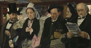 In een Omnibus, 1877 door Pierre Carriere Belleuse