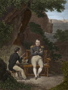 NAPOLEON I (1769-1821) In ballingschap op Sint-Helena - Napoleon dicteert zijn memoires aan Emmanuel Pons de Las Cases (1800-1854) zoon van Emmanuel de Las Cases door Pierre Charles Bacquoy