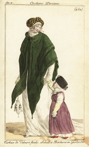 Modieuze vrouw en kind, Parijs