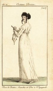 Vrouw in jurk met Spaanse pijlen, Parijs door Pierre Charles Baquoy