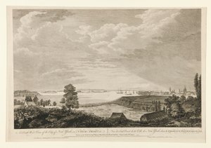 Een zuidwestelijk uitzicht op de stad New York door Pierre Charles Canot