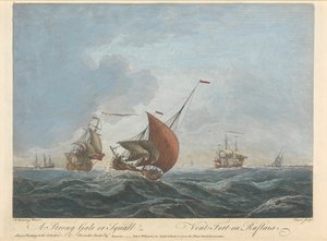 Een sterke wind of bui door Pierre Charles Canot